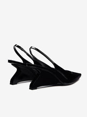 Reformation Westlyn Closed Toe Wedge - Black Patent