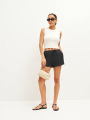 Reformation Zoey Linen Short - Black