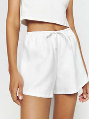 Reformation Zoey Linen Short - White