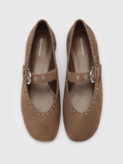 Reformation Bethany Ballet Flat - Farro Suede Studs