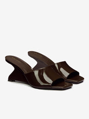 Reformation Enya Wedge Sandal - Espresso Patent