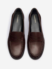 Reformation Ani Ruched Loafer - Espresso Leather