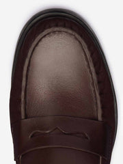 Reformation Ani Ruched Loafer - Espresso Leather
