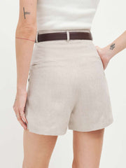 Reformation Mason Linen Short - Oatmeal