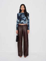 Reformation Wiley Knit Top - Midnight Rose