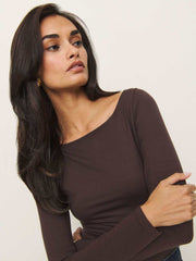 Reformation Wiley Knit Top - Mole