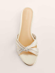 Reformation Peridot Mignon Knot Flat Sandal - Gold Silver