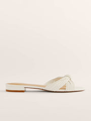 Reformation Peridot Mignon Knot Flat Sandal - White