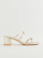 Reformation Elodie Block Heeled Sandal - Gold