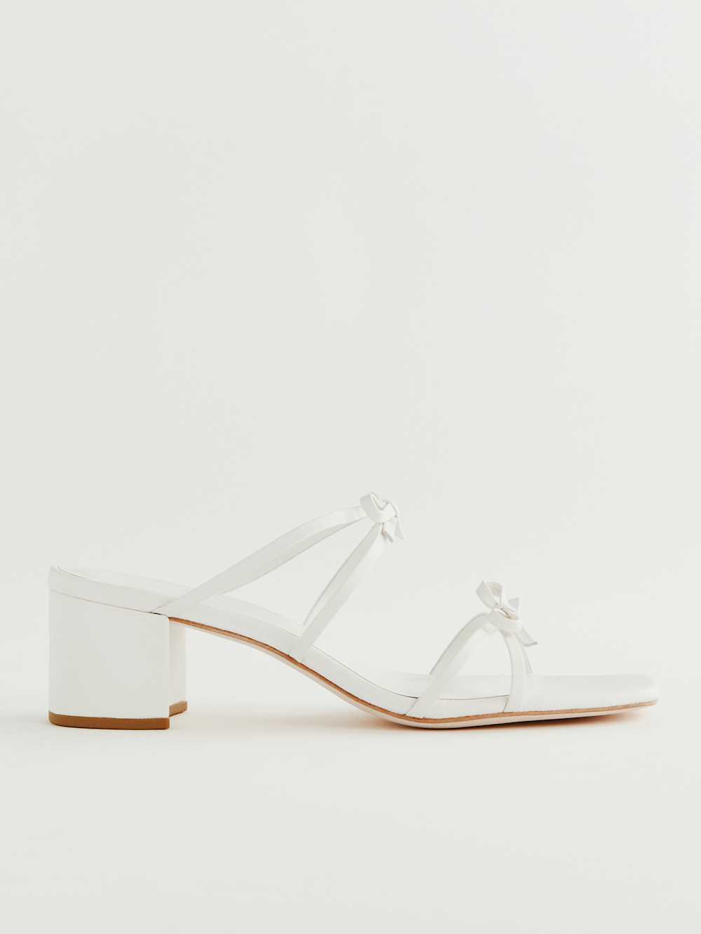 Reformation Elodie Block Heeled Sandal - White