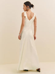 Reformation Pernille Silk Dress - Ivory Bridal Silk