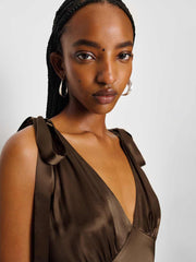 Reformation Pernille Silk Dress - Pinecone