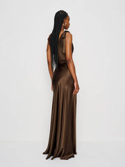 Reformation Pernille Silk Dress - Pinecone