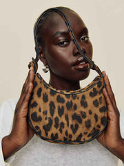 Reformation Mini Rosetta Shoulder Bag - Leopard Suede