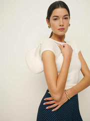 Reformation Mini Rosetta Shoulder Bag - White Leather