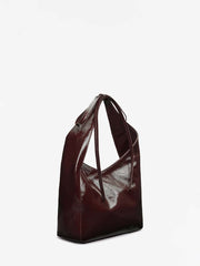 Reformation Small Vittoria Tote - Rum Raisin Crinkle Patent
