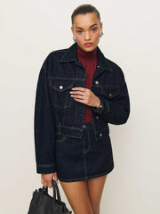 Reformation Jori Cropped Denim Jacket - Ondine