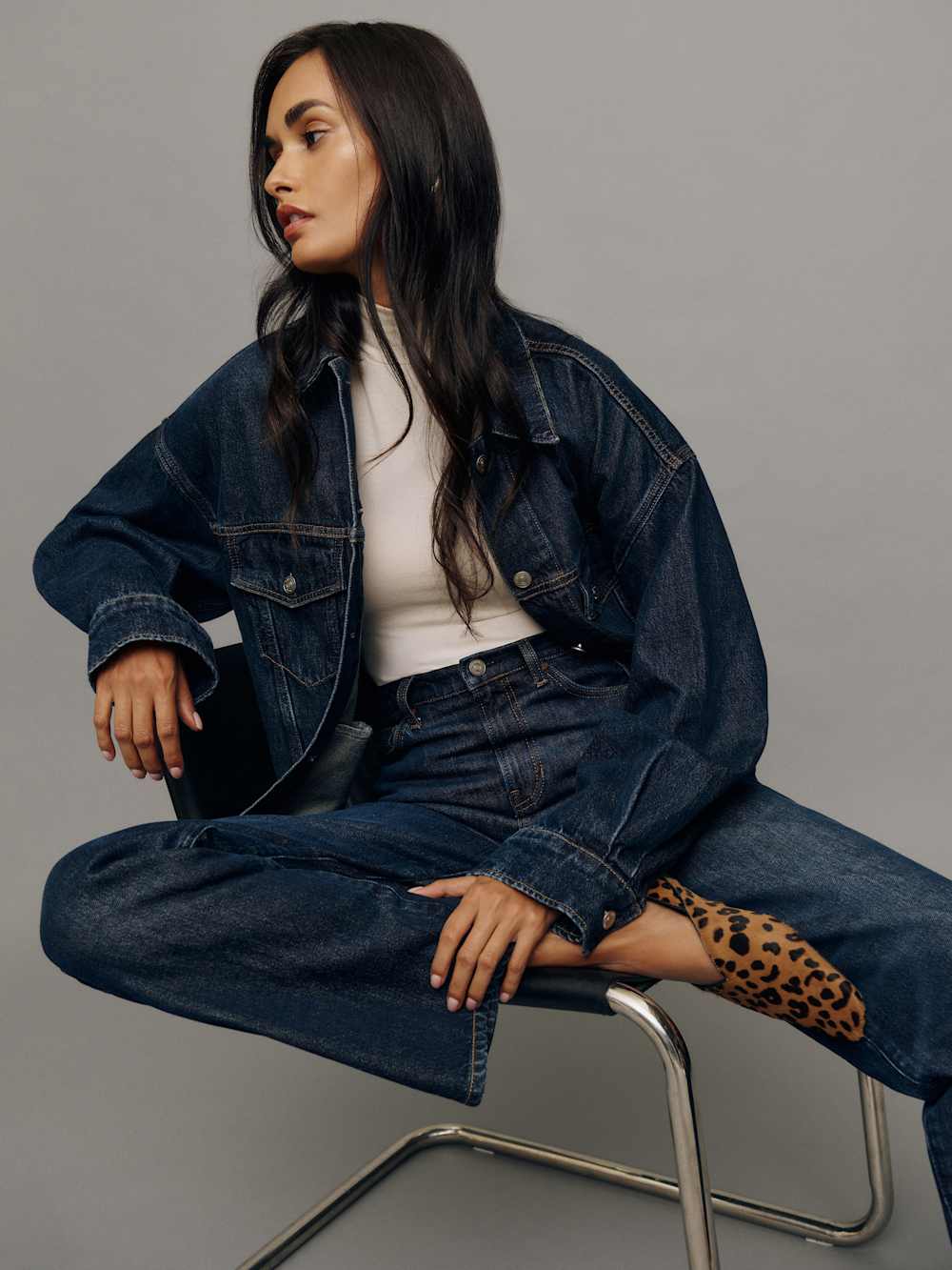 Reformation Brooks Oversized Denim Jacket - Mille