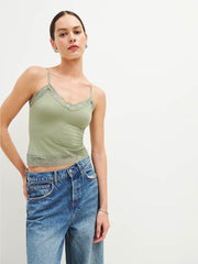 Reformation Dalton Knit Tank - Artichoke