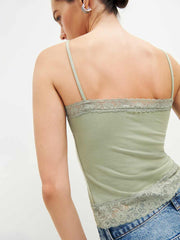 Reformation Dalton Knit Tank - Artichoke