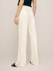 Reformation Gale Satin Mid Rise Bias Pant - Fior Di Latte