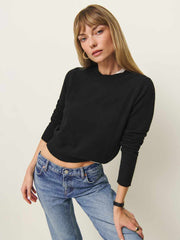 Reformation Dana Cashmere Crew Sweater - Black