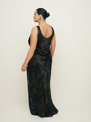 Reformation Annabelle Silk Dress Es - Night Garden