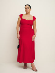 Reformation Bryson Dress Es - Cherry