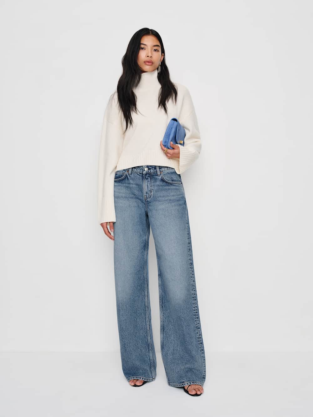 Reformation Cary Low Rise Slouchy Wide Leg Jeans - Colorado