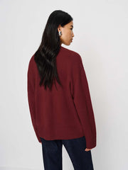 Reformation Jadey Cashmere Oversized V-neck Sweater - Chianti