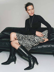 Reformation Veda Barrow Leather Low Waist Skirt - Zebra Haircalf