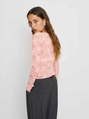 Reformation Adriano Lace Knit Top - Pink