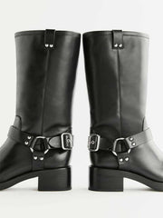 Reformation Francesca Moto Boot - Black