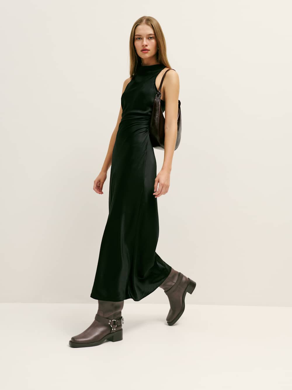 Reformation Francesca Moto Boot - Distressed Brown