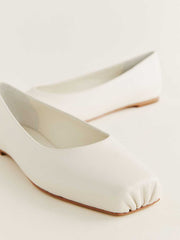 Reformation Mikayla Ballet Flat - White Leather