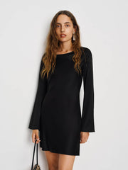 Reformation Pike Satin Dress - Black