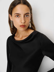 Reformation Pike Satin Dress - Black