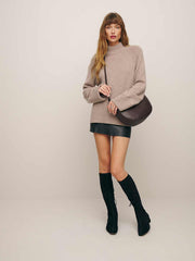 Reformation Raven Knee Boot - Black Suede