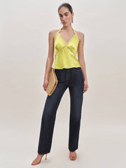 Reformation Monica Silk Top - Algae Bloom