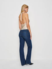 Reformation Monica Silk Top - Almond