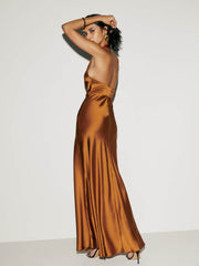 Reformation Daniela Silk Dress - Copper