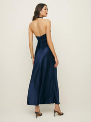 Reformation Daniela Silk Dress - Navy