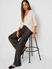 Reformation Petites Gale Satin Mid Rise Bias Pant - Venom