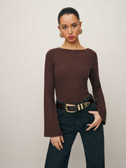 Reformation Miller Knit Top - Cafe