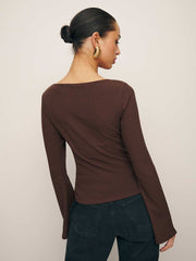 Reformation Miller Knit Top - Cafe