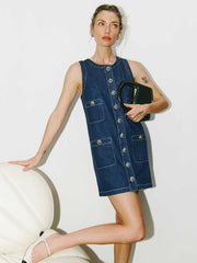 Reformation Tropez Denim Mini Dress - Salinas