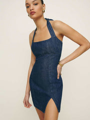Reformation Isha Denim Mini Dress - Austin