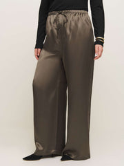 Reformation Olina Silk Pant Es - Morel
