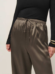 Reformation Olina Silk Pant Es - Morel