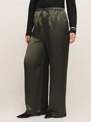 Reformation Olina Silk Pant Es - Pine Tree
